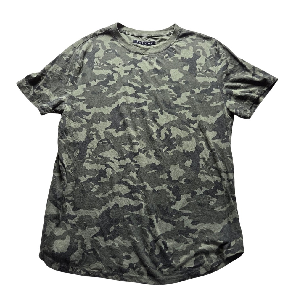 Edgar + Ash Shirt Mens Large Green Camo Camouflage Military Jersey Tee